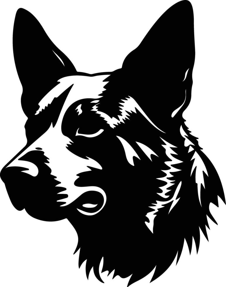 angelic Black silhouette of working dog head vector