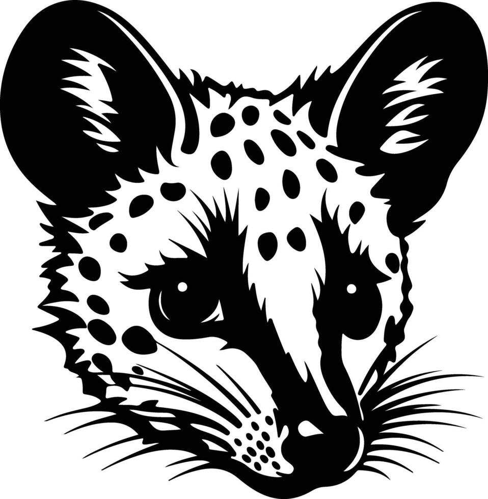 winsome Black silhouette of quoll head vector