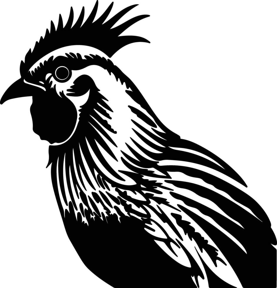 angelic Black silhouette of prairie chicken head vector