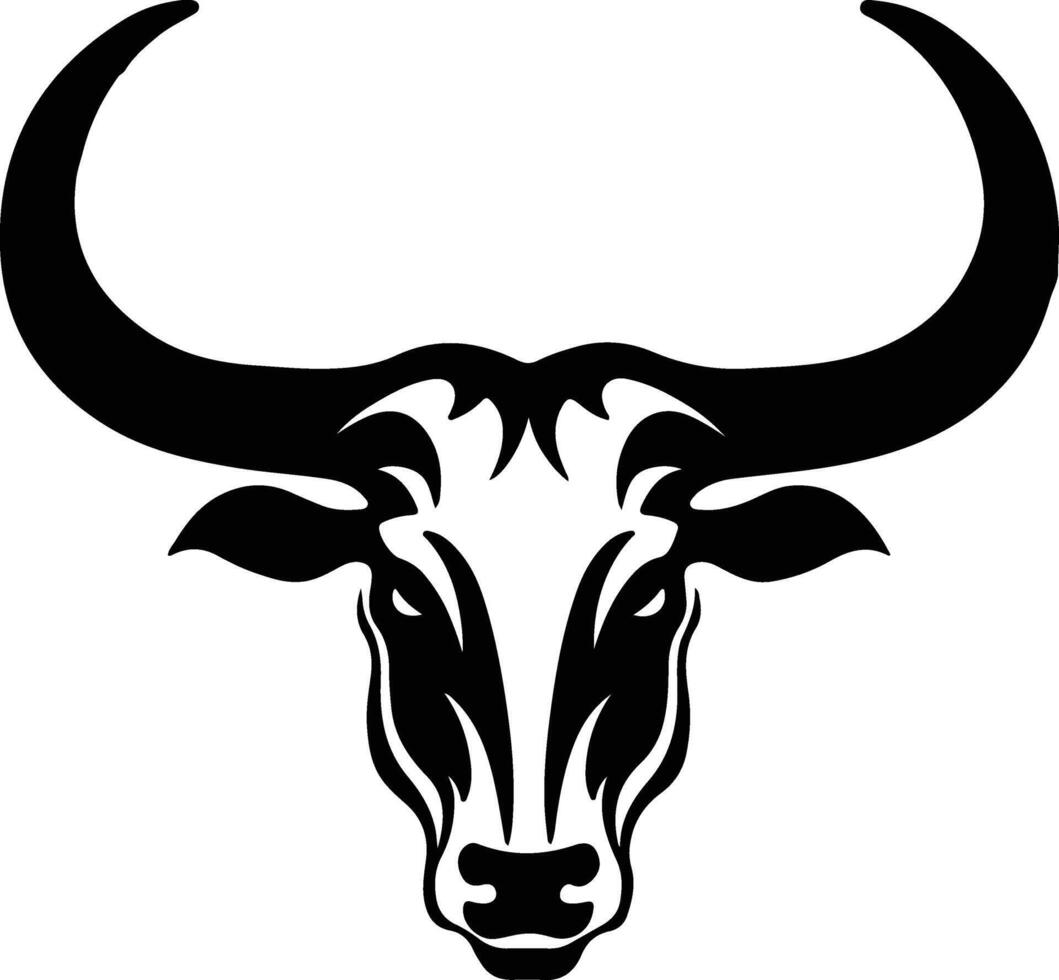 winsome Black silhouette of longhorn head vector