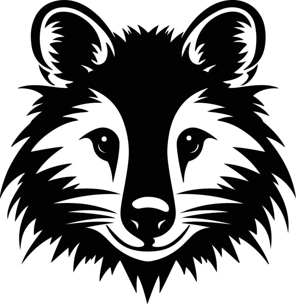 cuddly Black silhouette of quokka head vector