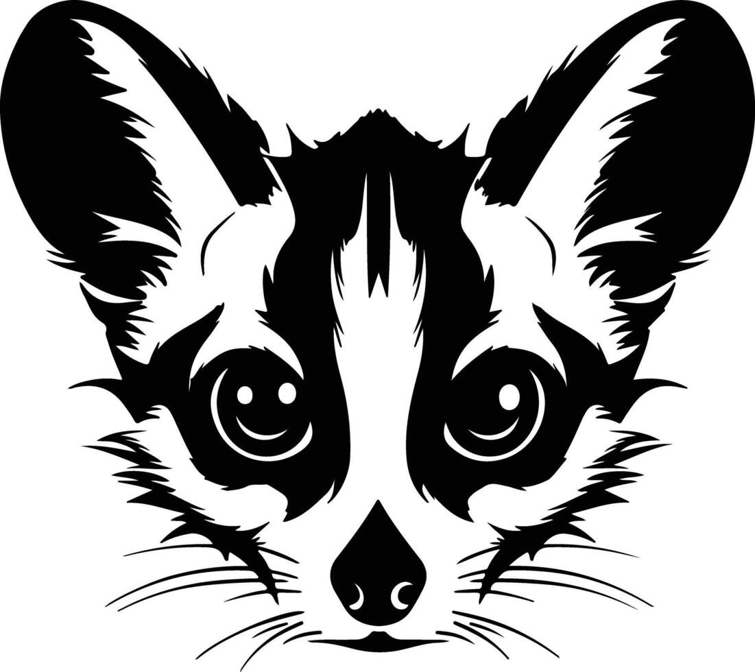 precious Black silhouette of sugar glider head vector