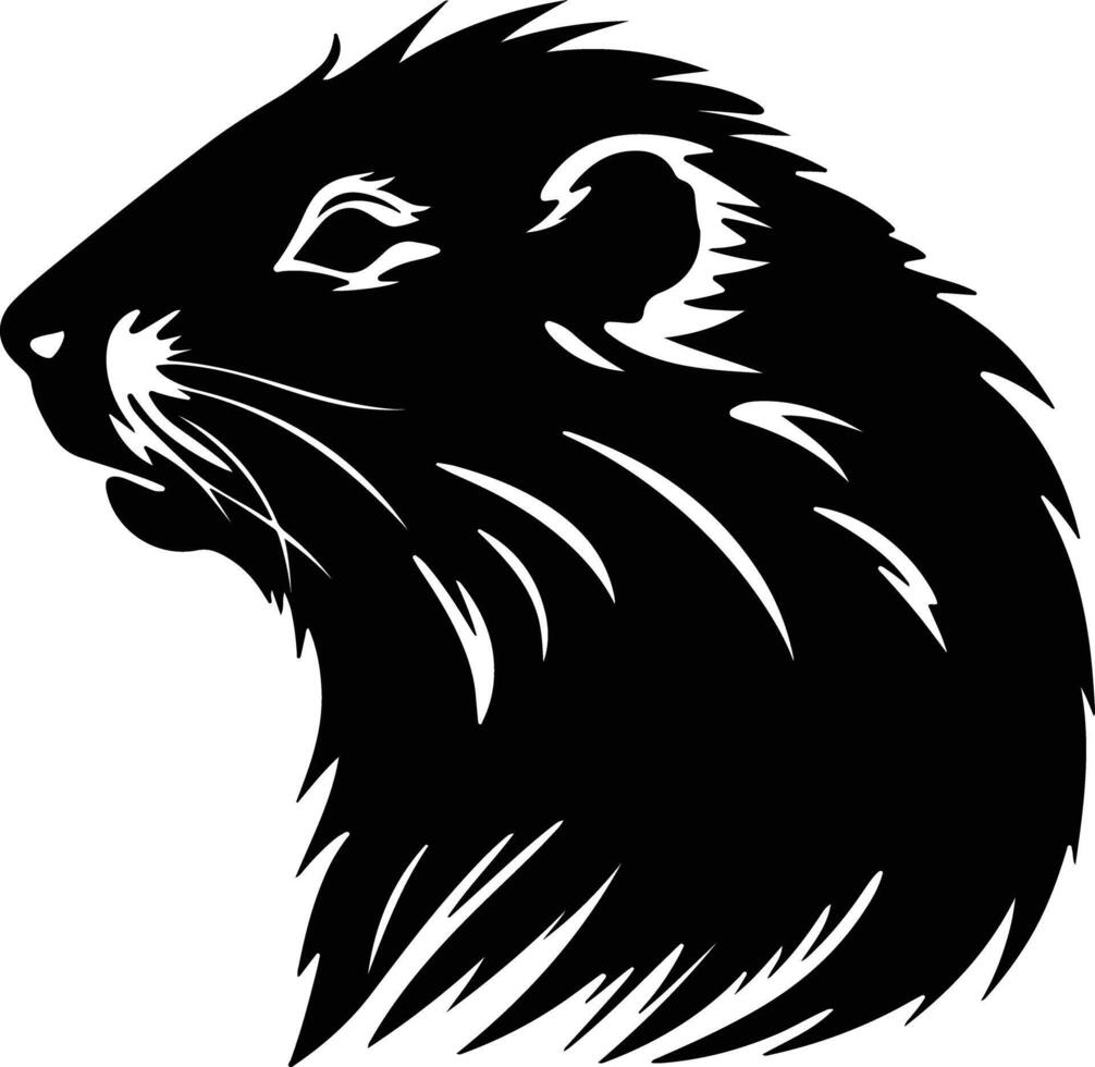 endearing Black silhouette of lemming head vector