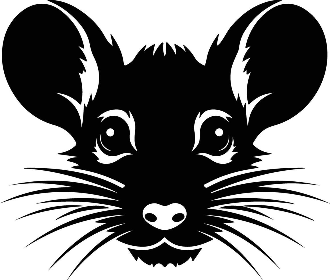 lovely Black silhouette of rodent head vector
