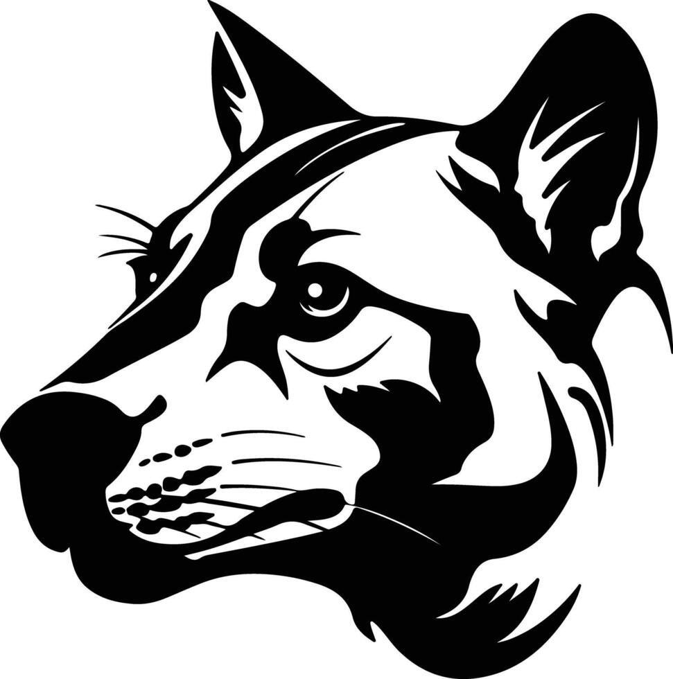 angelic Black silhouette of Tasmanian tiger head vector
