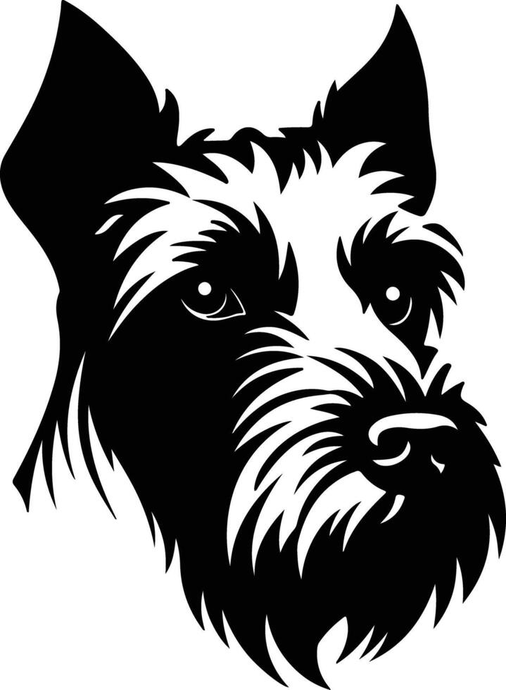 endearing Black silhouette of terrier head vector
