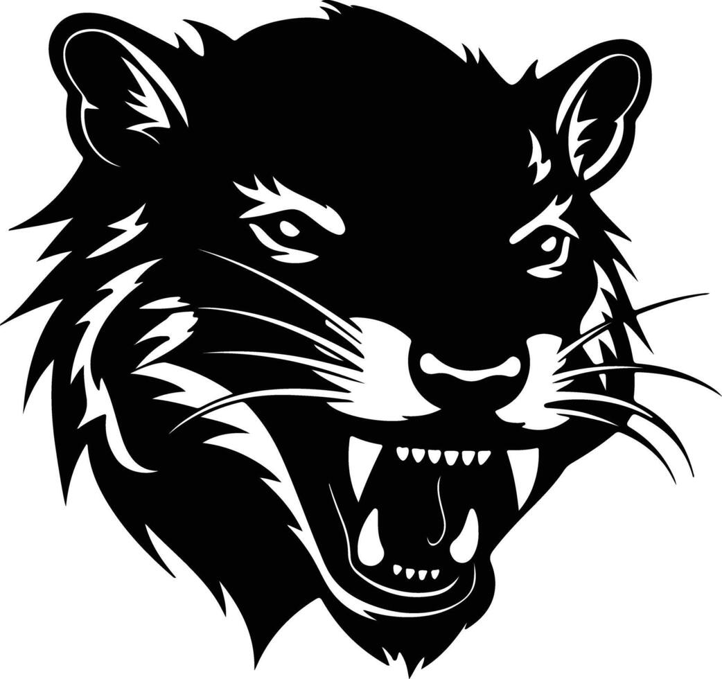 precious Black silhouette of Tasmanian devil head vector