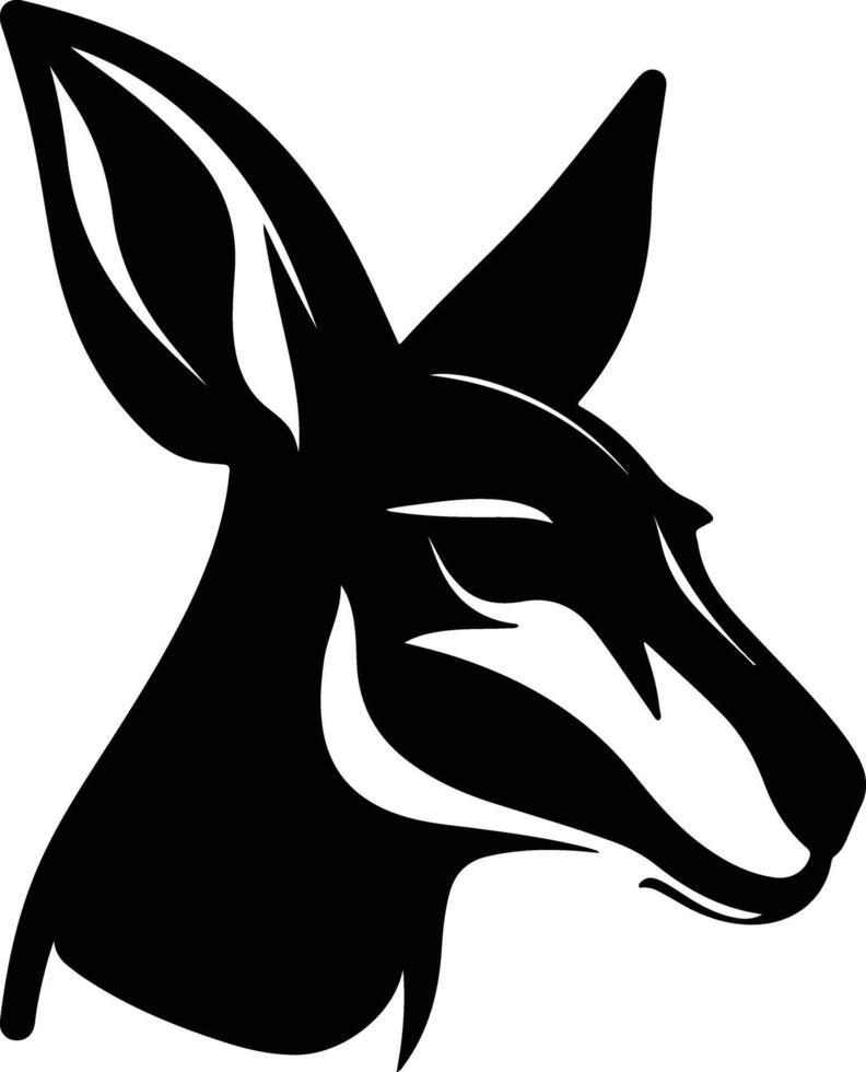 graceful Black silhouette of red kangaroo head vector