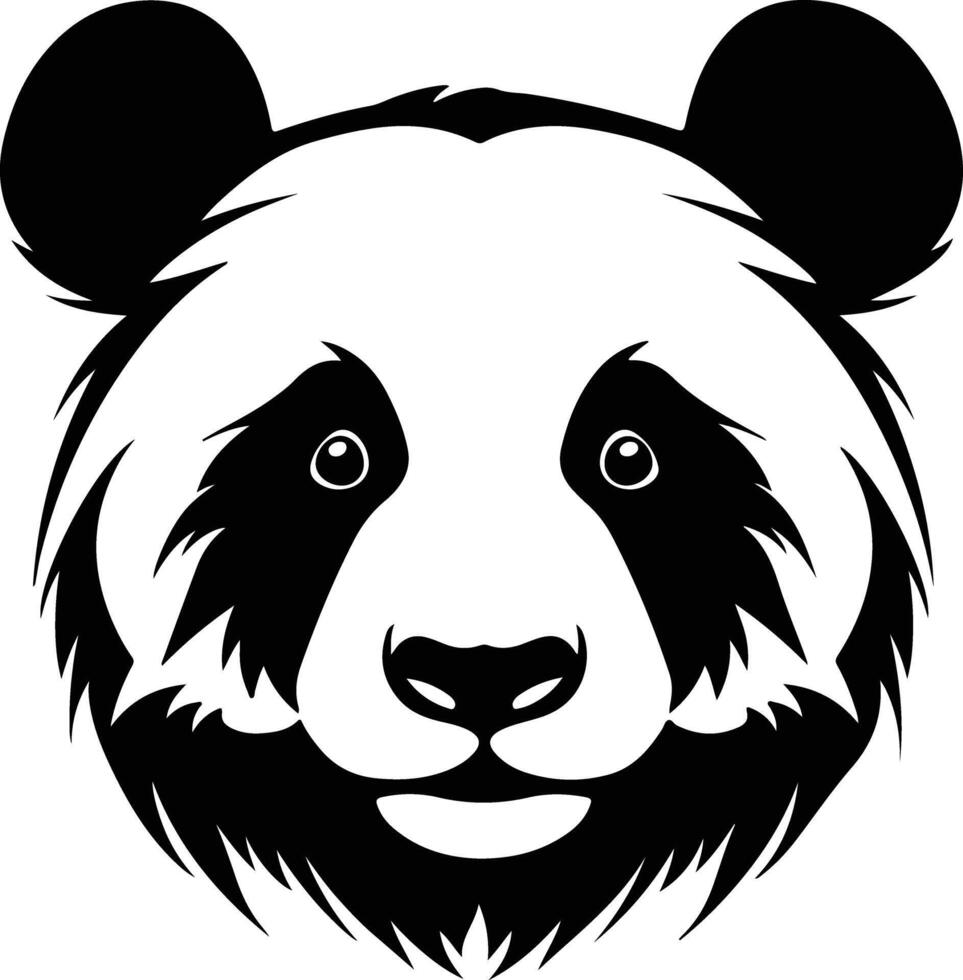angelic Black silhouette of panda head vector