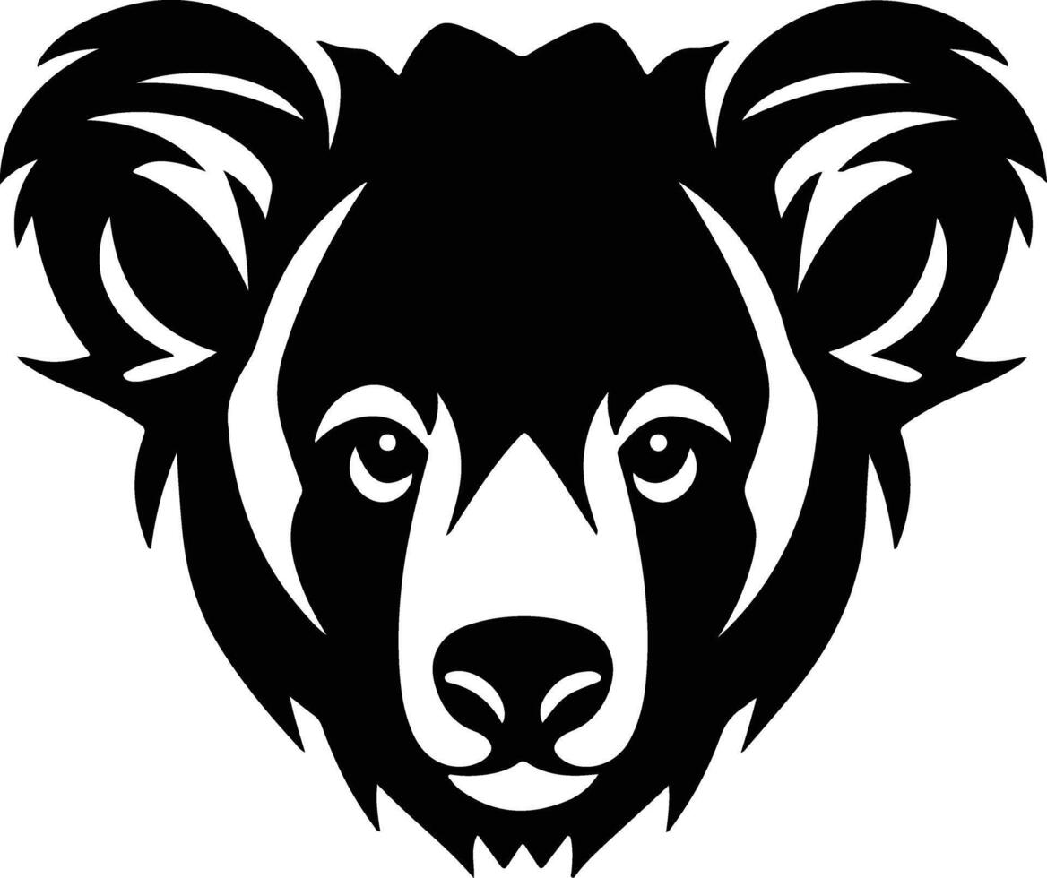 enchanting Black silhouette of koala head vector