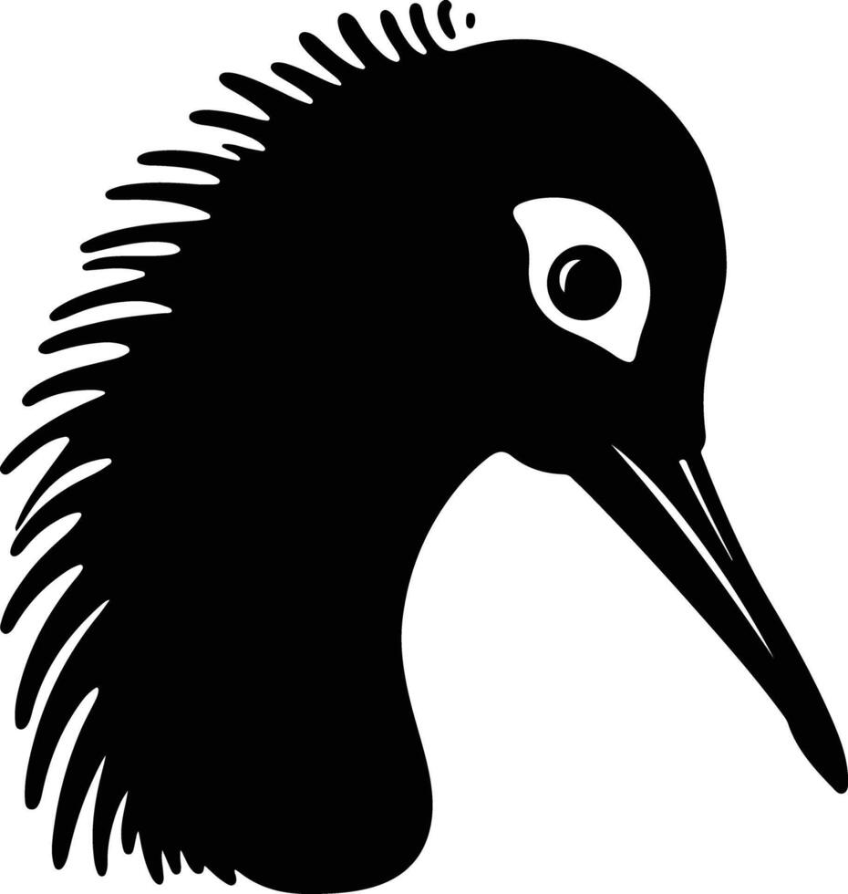 adorable Black silhouette of kiwi head vector