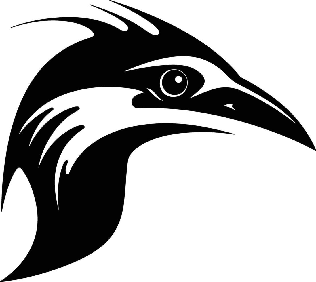 precious Black silhouette of Ichthyornis head vector
