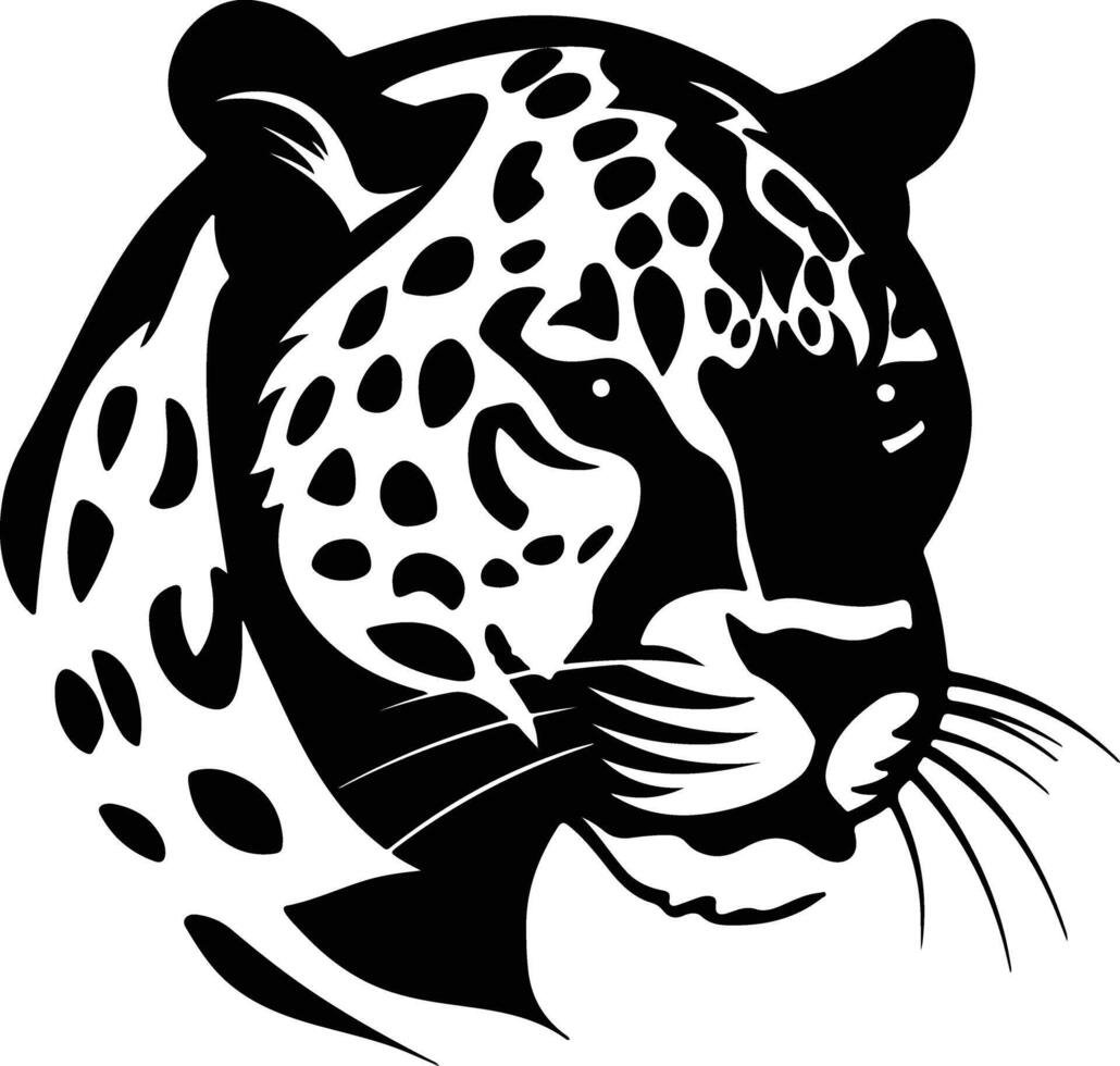 angelic Black silhouette of jaguar head vector