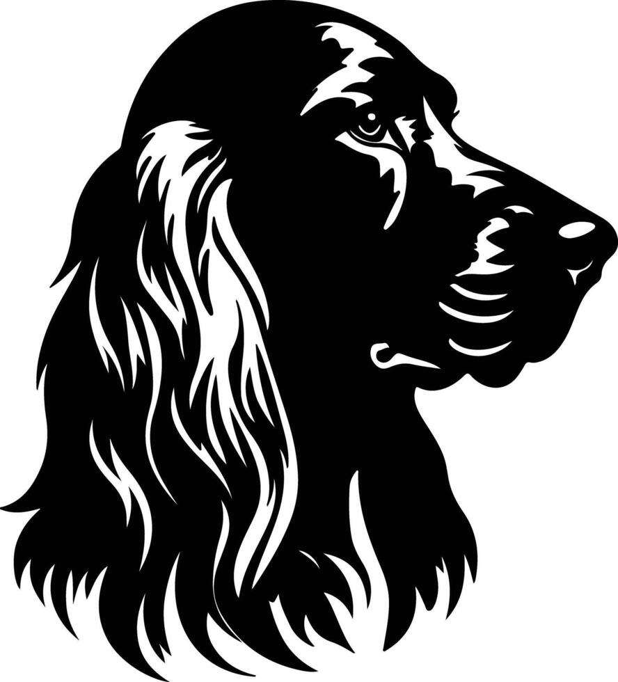 heavenly Black silhouette of Irish setter head vector