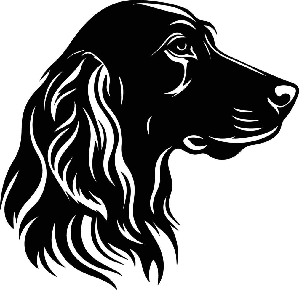 enchanting Black silhouette of Irish setter head vector