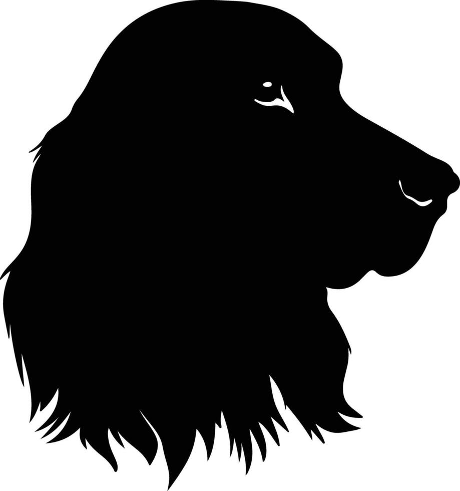 endearing Black silhouette of Irish setter head vector