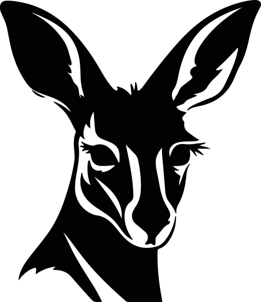 winsome Black silhouette of kangaroo head vector