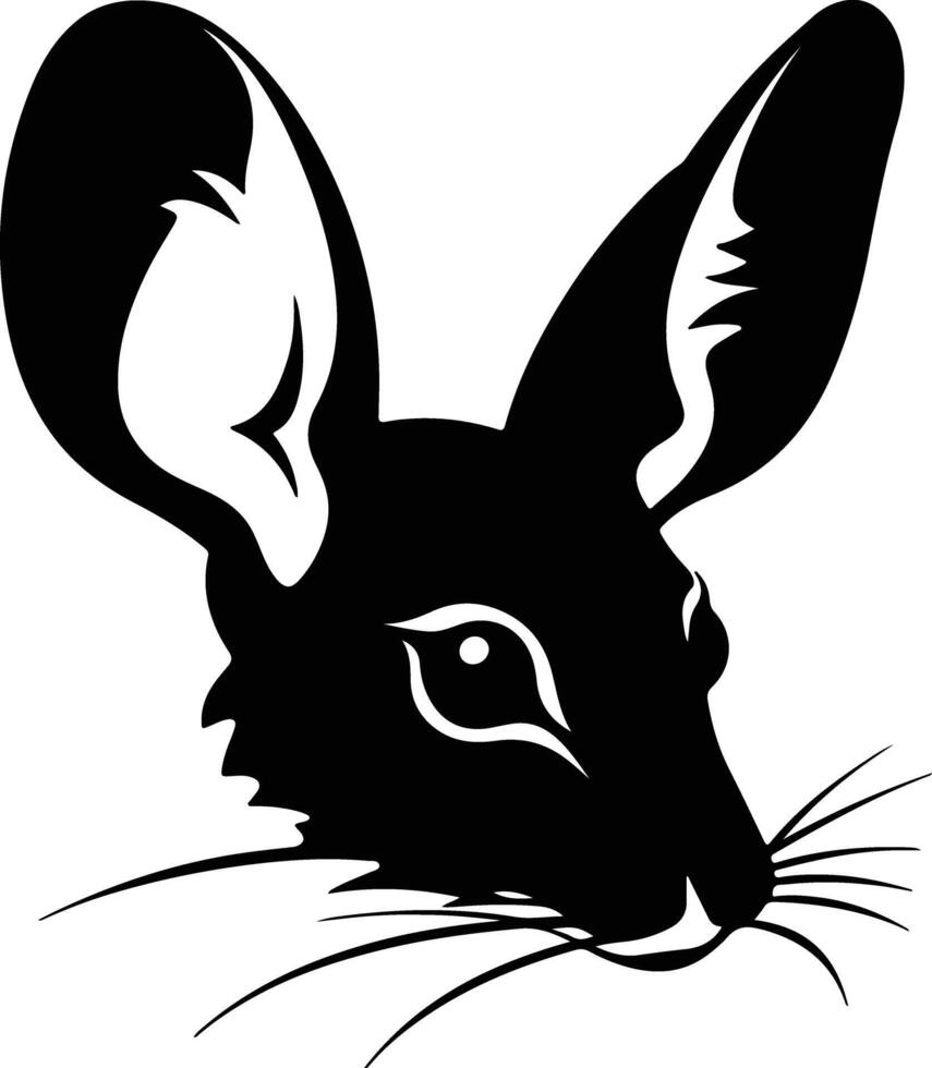 enchanting Black silhouette of jerboa head vector