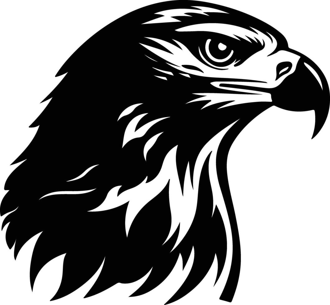 lovely Black silhouette of red-tailed hawk head vector