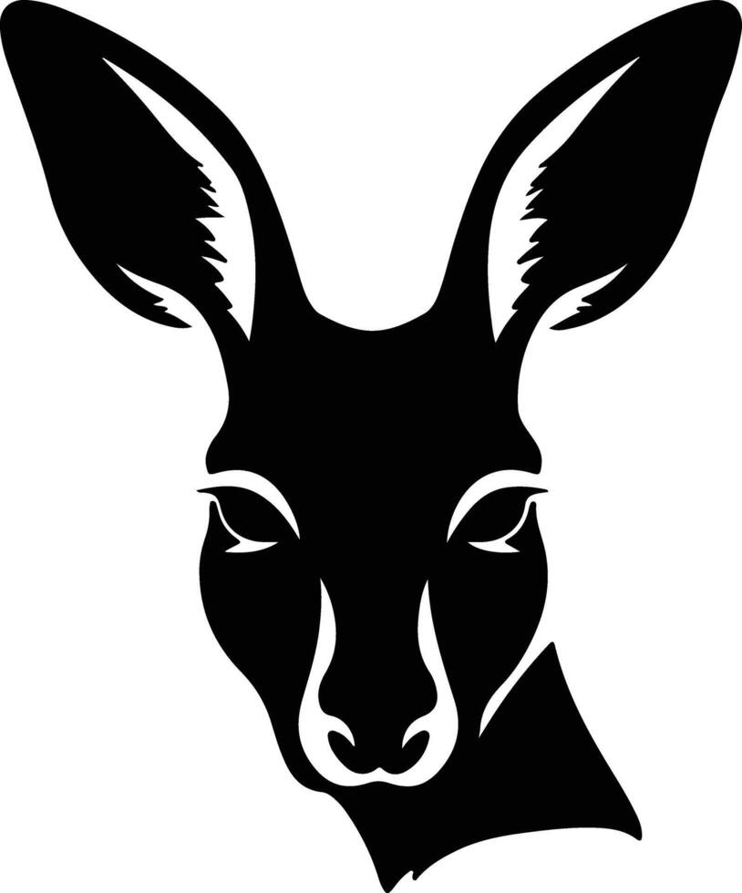 cuddly Black silhouette of kangaroo head vector