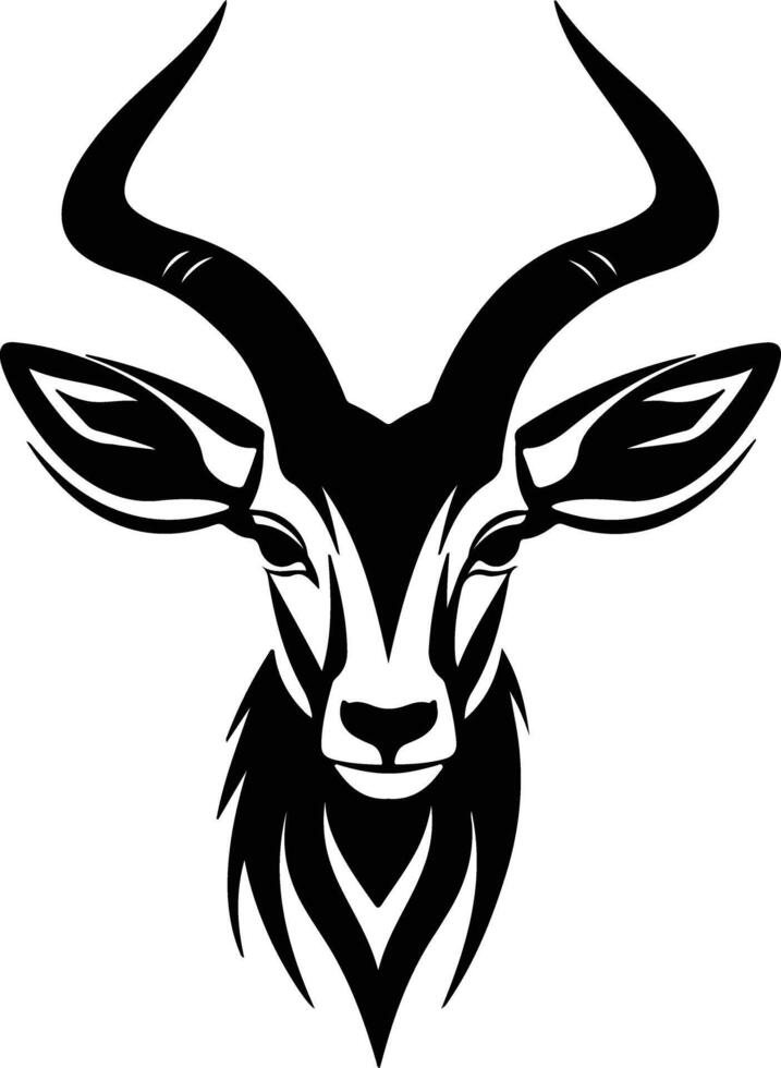 Black silhouette of Kudu head vector
