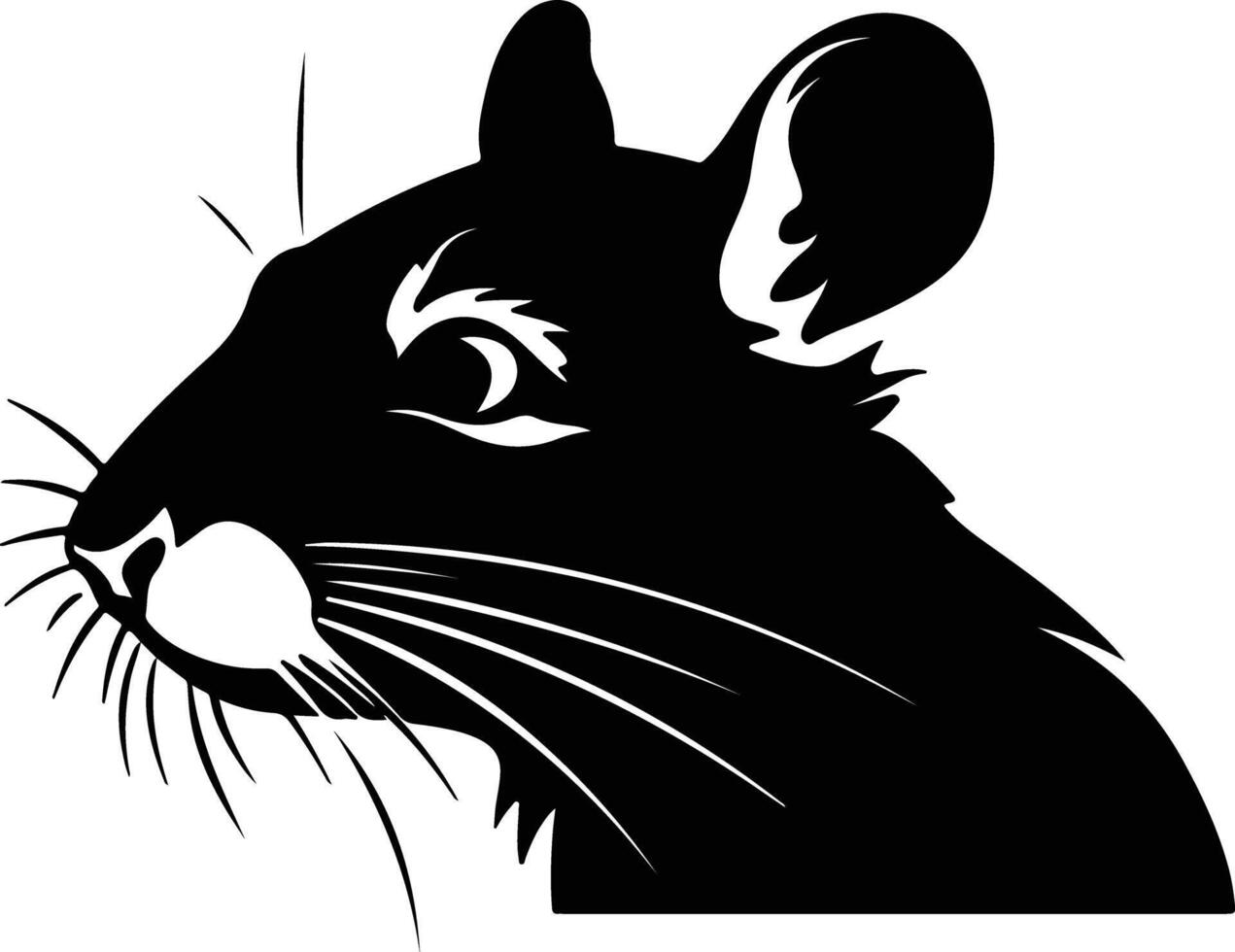 angelic Black silhouette of kangaroo rat head vector