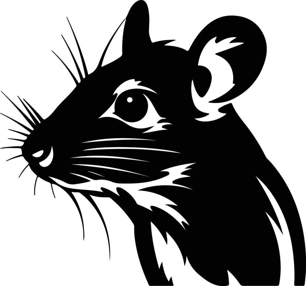 radiant Black silhouette of kangaroo rat head vector