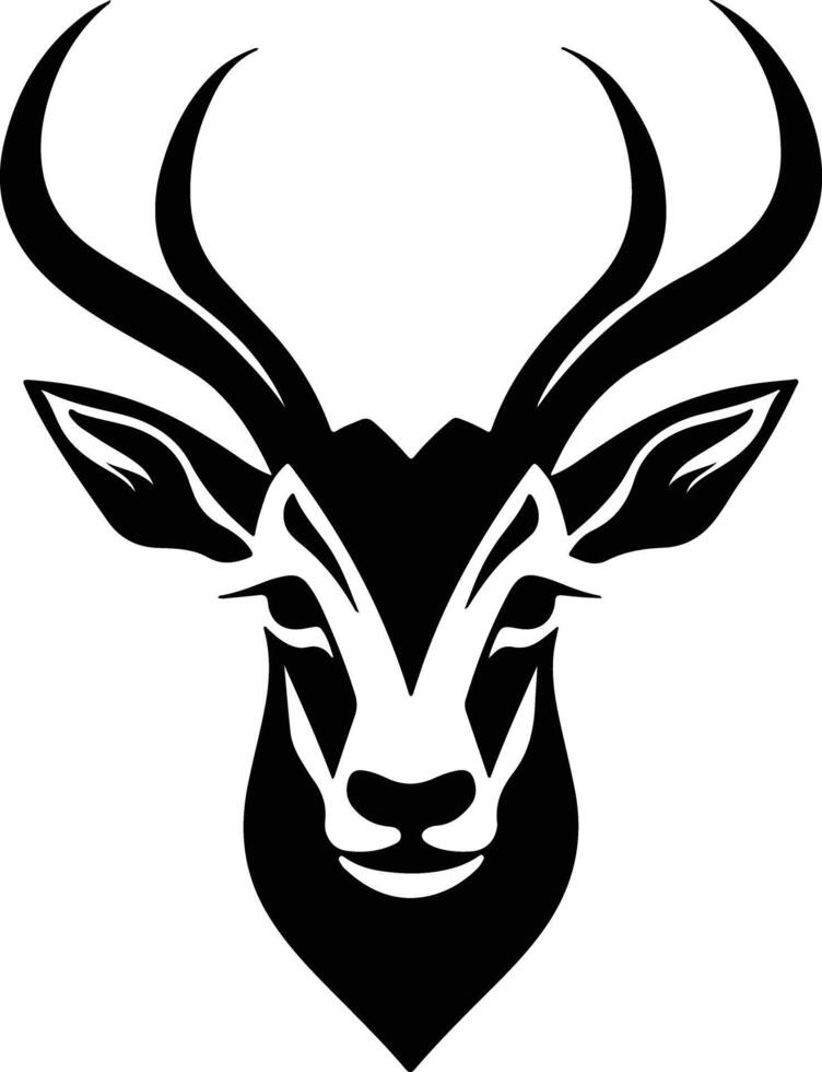 winsome Black silhouette of Kudu head vector