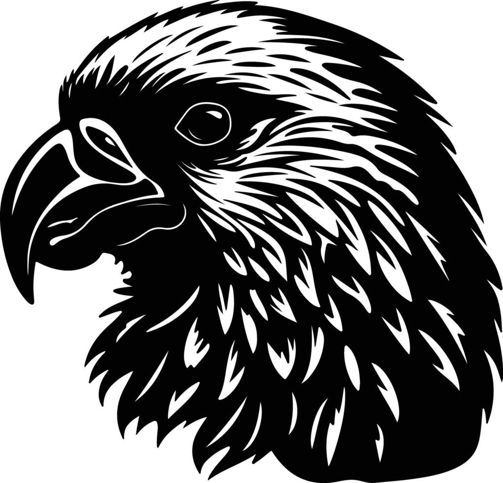 graceful Black silhouette of kakapo head vector