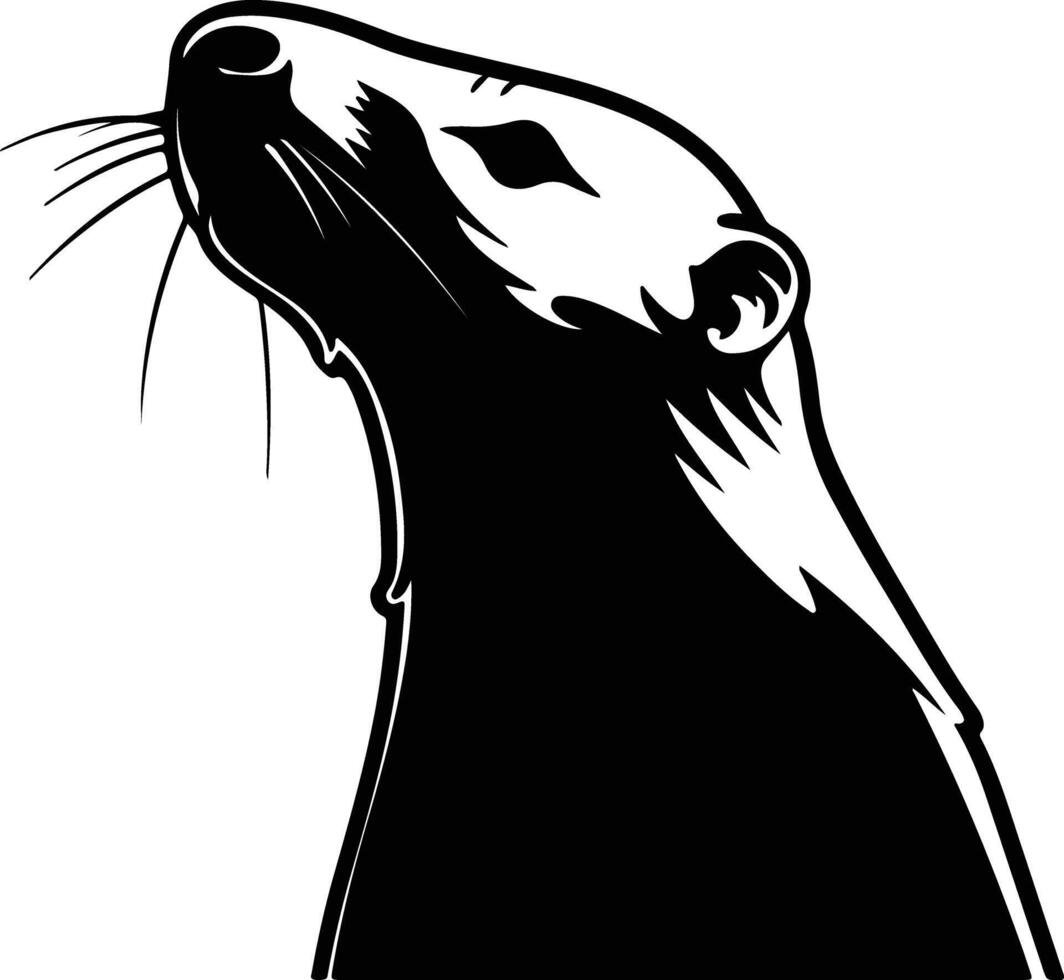 enchanting Black silhouette of naked mole-rat head vector