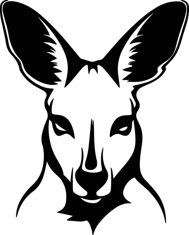 charming Black silhouette of kangaroo head vector