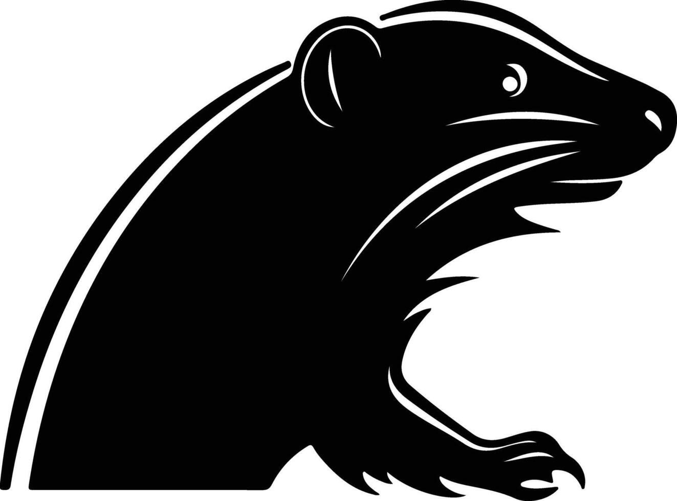 lovely Black silhouette of naked mole-rat head vector