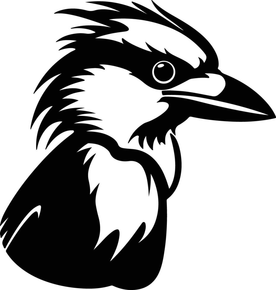 endearing Black silhouette of kookaburra head vector