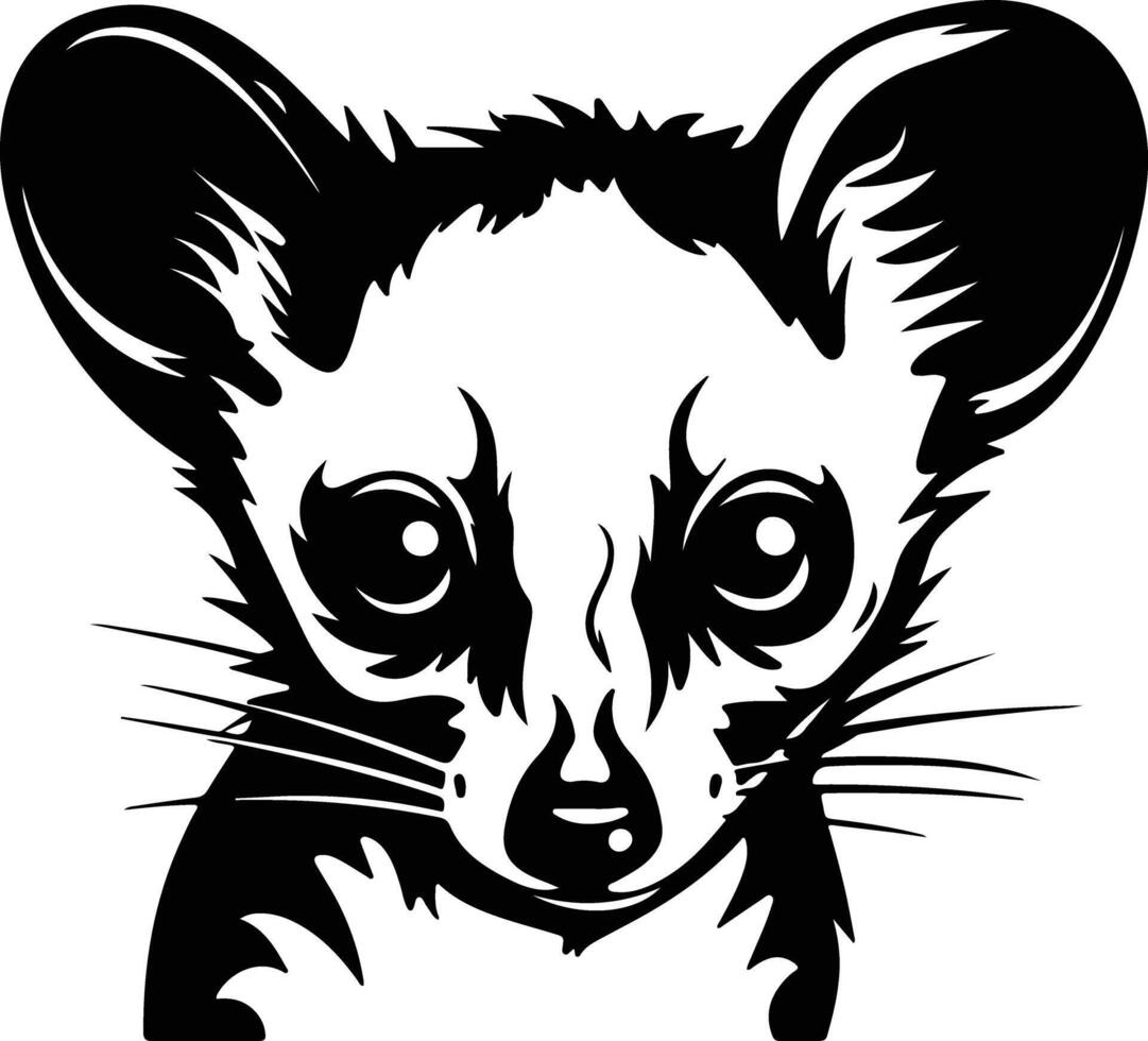 captivating Black silhouette of kinkajou head vector