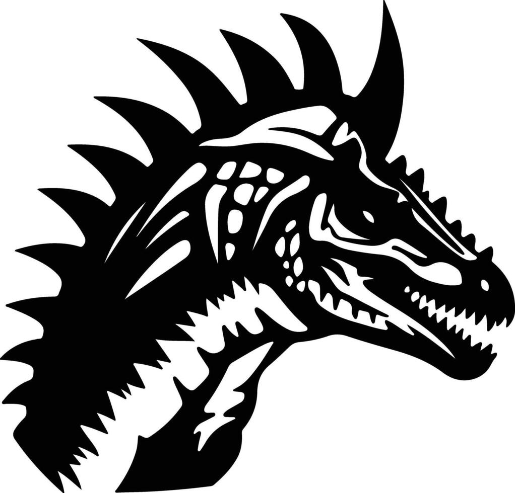 lovely Black silhouette of Kentrosaurus head vector