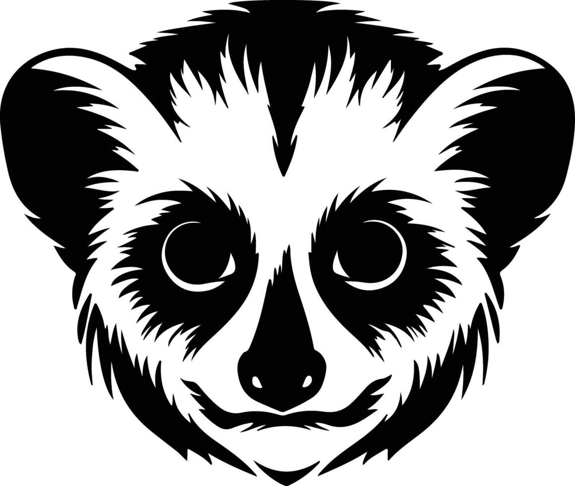 angelic Black silhouette of loris head vector