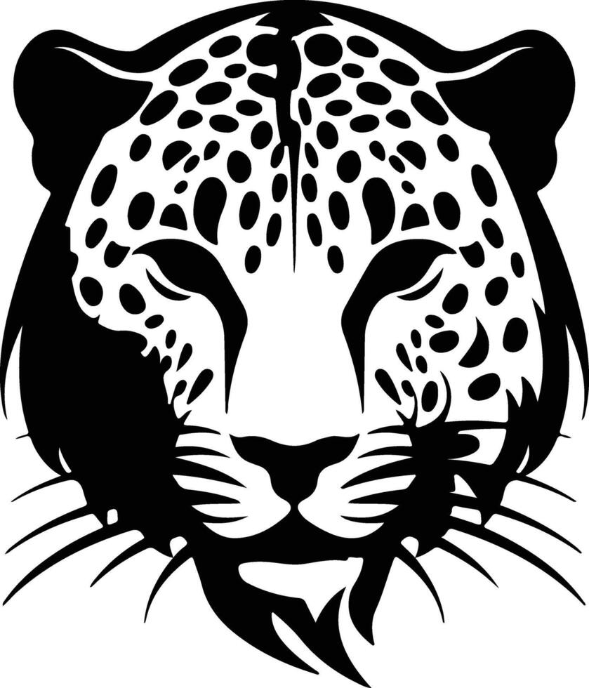 adorable Black silhouette of leopard head vector