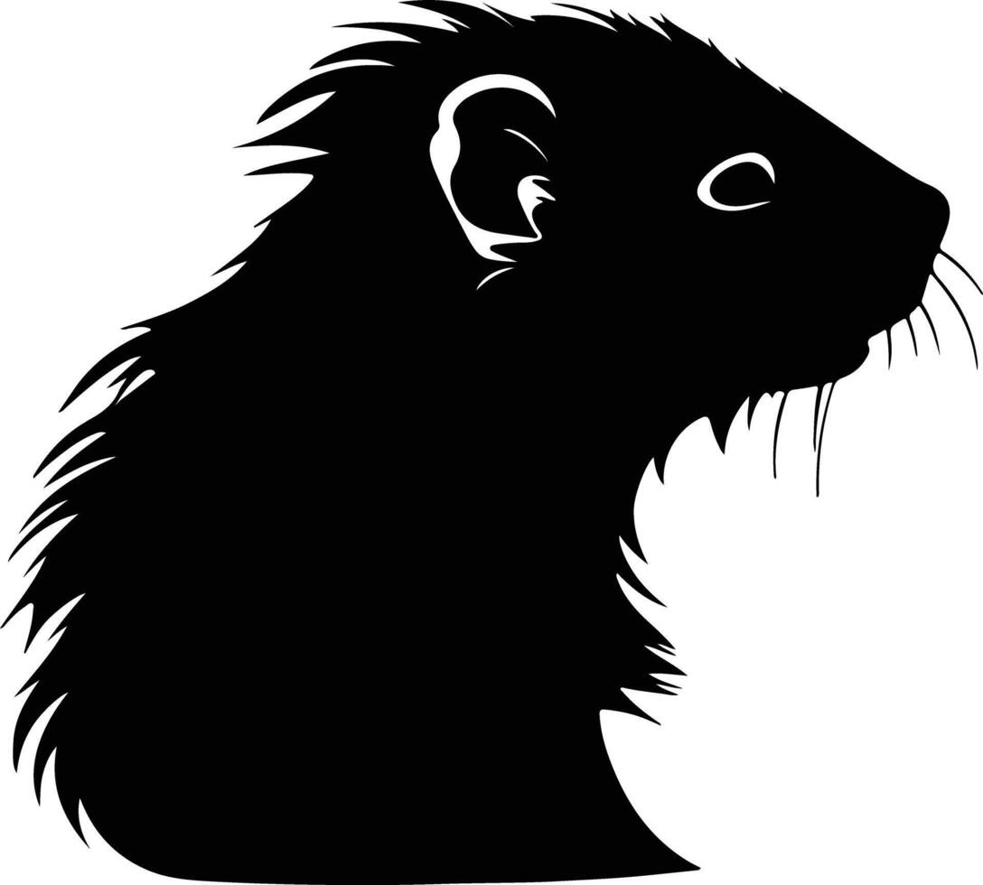 angelic Black silhouette of lemming head vector