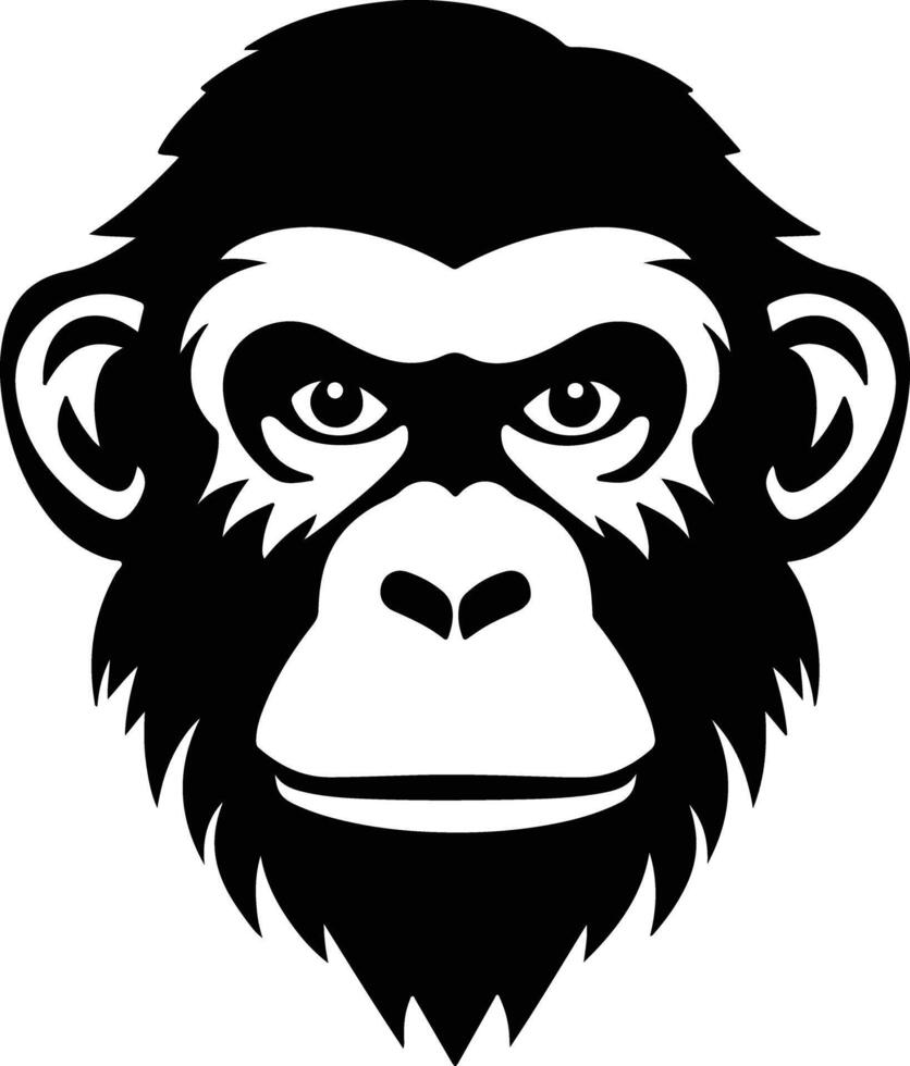radiant Black silhouette of macaque head vector