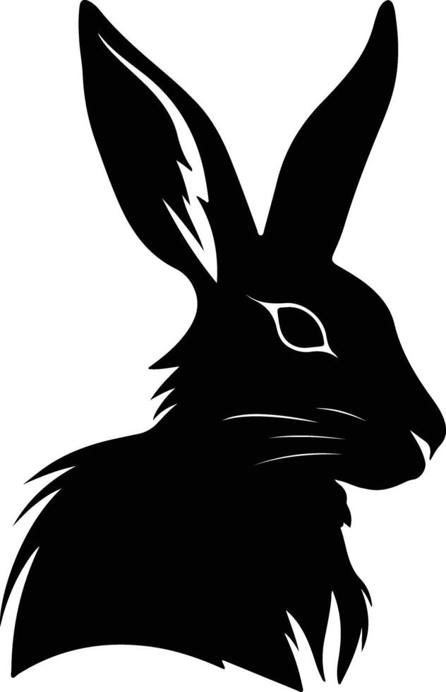 angelic Black silhouette of lagomorph head vector