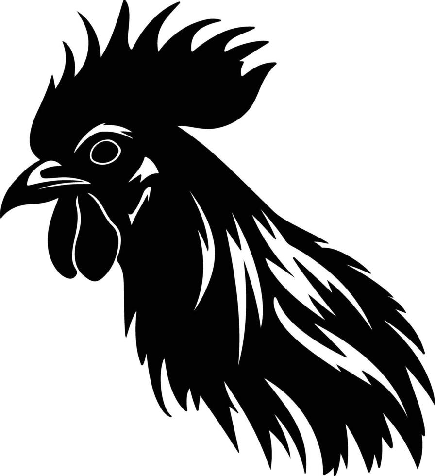 winsome Black silhouette of leghorn head vector