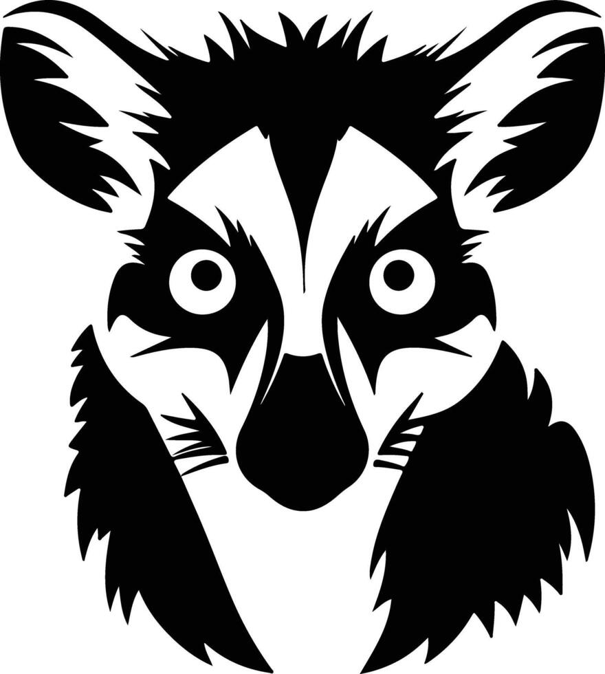 angelic Black silhouette of lemur head vector