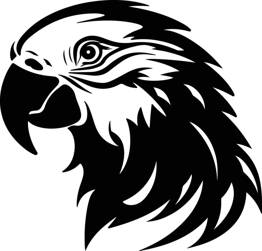 cuddly Black silhouette of macaw head vector