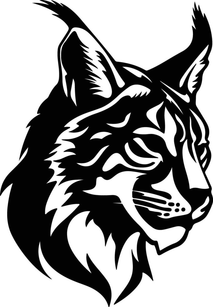 lovely Black silhouette of lynx head vector