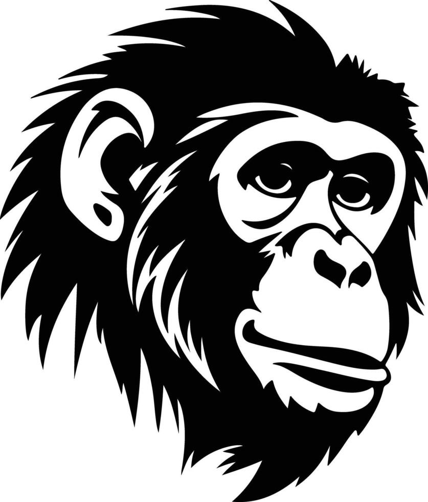 sweet Black silhouette of macaque head vector