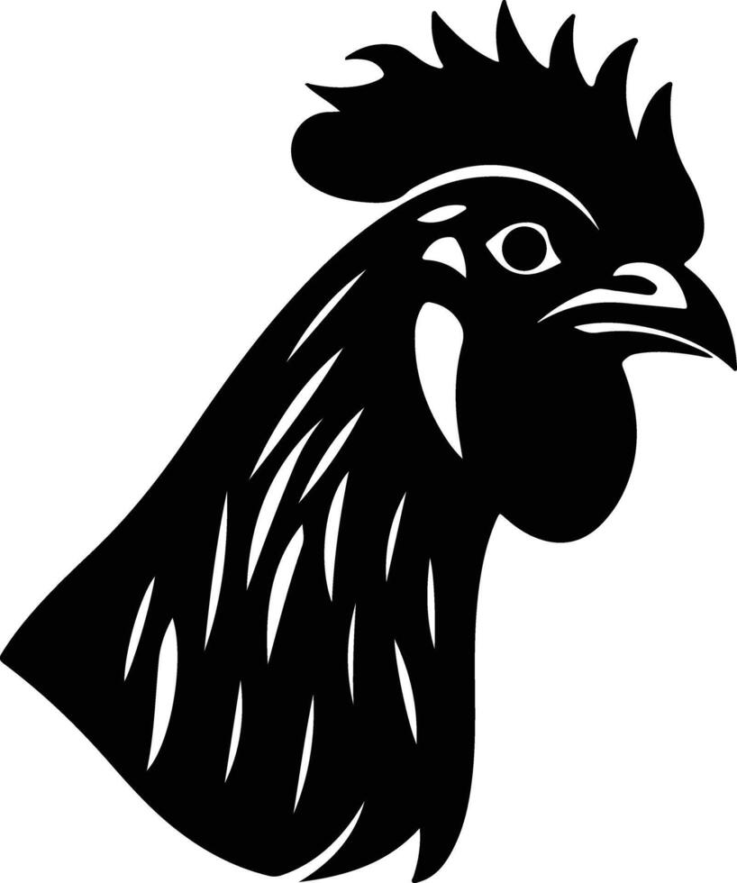 cuddly Black silhouette of leghorn head vector