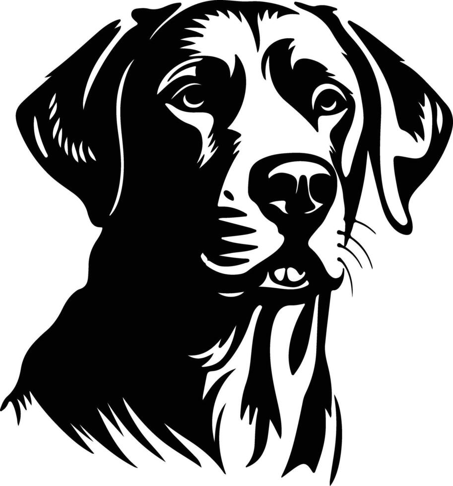 cuddly Black silhouette of Labrador retriever head vector