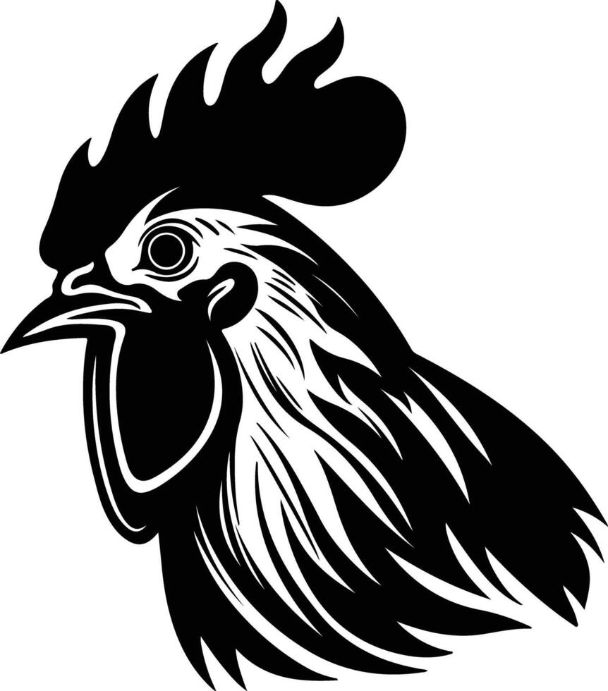 captivating Black silhouette of leghorn head vector