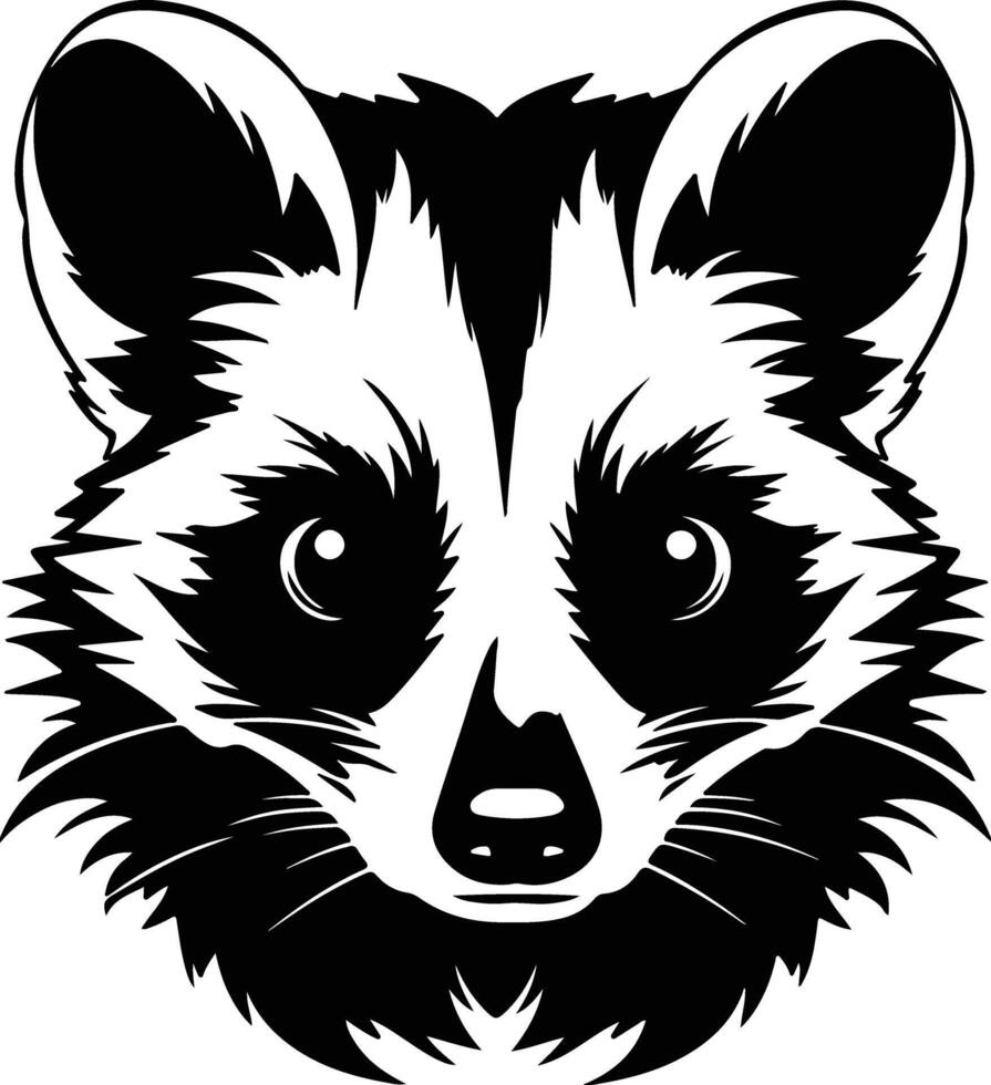 lovely Black silhouette of loris head vector