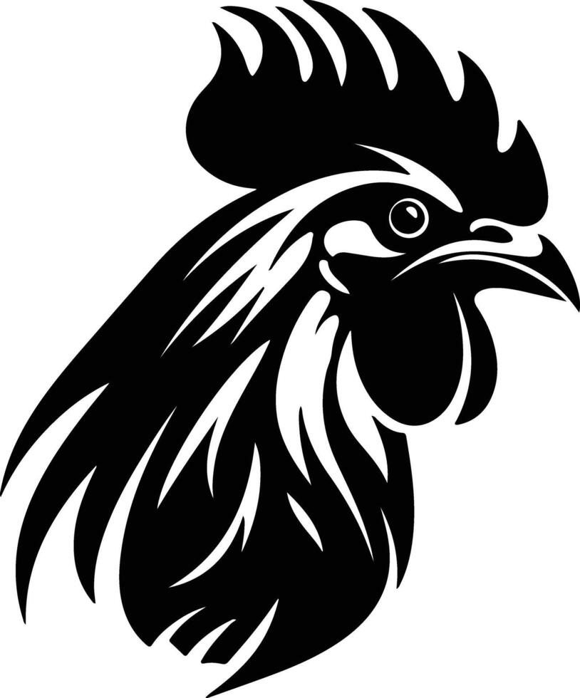 radiant Black silhouette of leghorn head vector